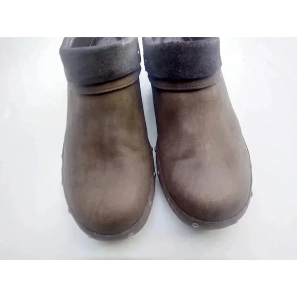 Merrell Womens Luxe Wrap Clog Mule Shoes Brown Black Leather Slip On Studded 9 - Picture 4 of 9